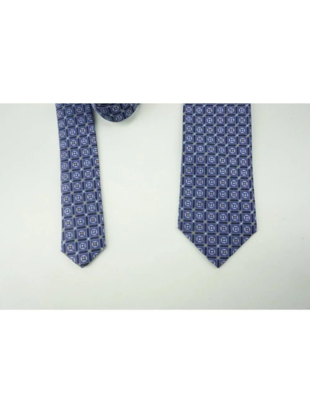 Eton Mauve Iris Eggplant Woven Geometric 100% Silk Tie Brand New With Tags